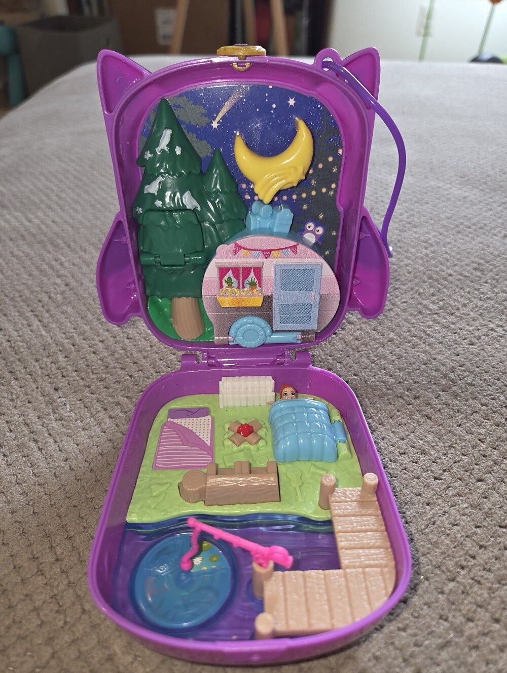 Mattel Polly Pocket World OWLNITE CAMPSITE Owl Compact 2019 Retired